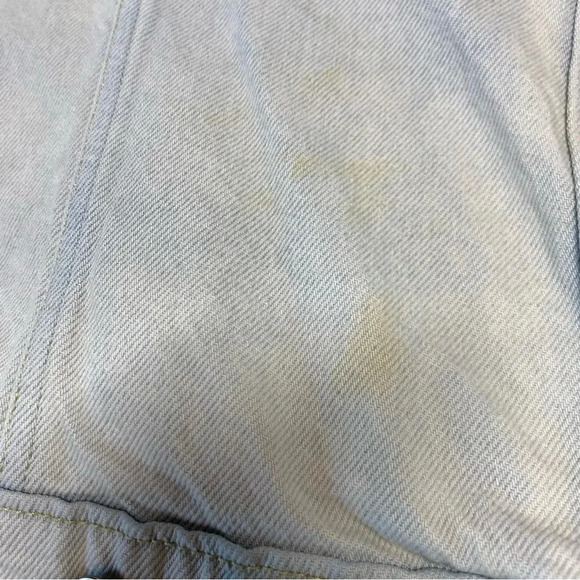 Levis Girls Youth Size Large Denim Jacket Light Wash Floral Sleeves SEE ALL. - Picture 6 of 10